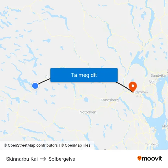Skinnarbu Kai to Solbergelva map