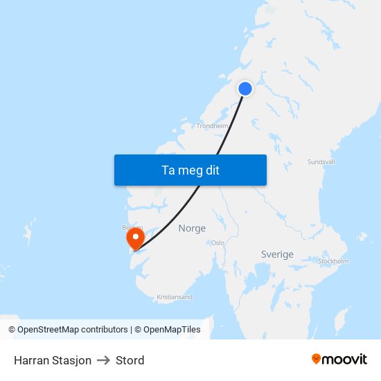 Harran Stasjon to Stord map