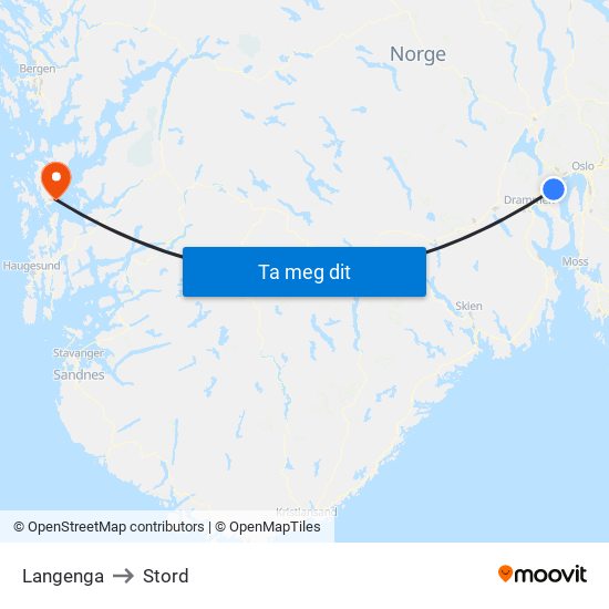 Langenga to Stord map