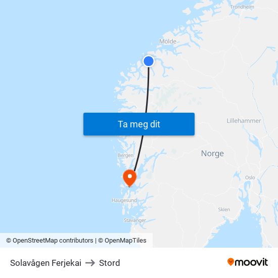 Solavågen Ferjekai to Stord map