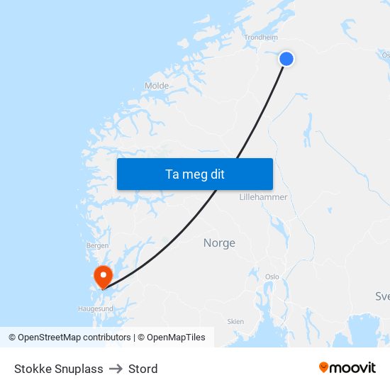 Stokke Snuplass to Stord map