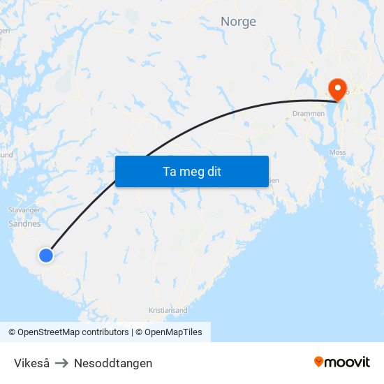 Vikeså to Nesoddtangen map