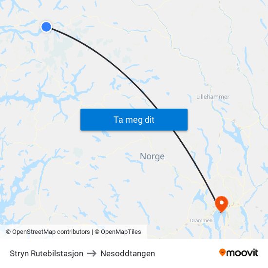 Stryn Rutebilstasjon to Nesoddtangen map