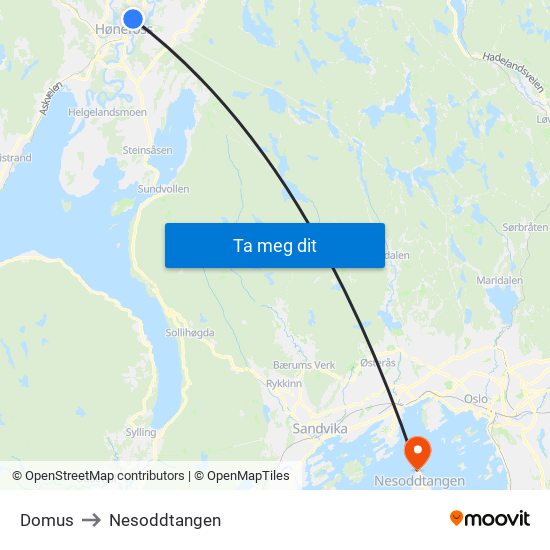 Domus to Nesoddtangen map