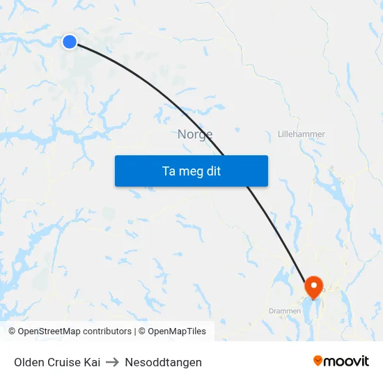 Olden Cruise Kai to Nesoddtangen map