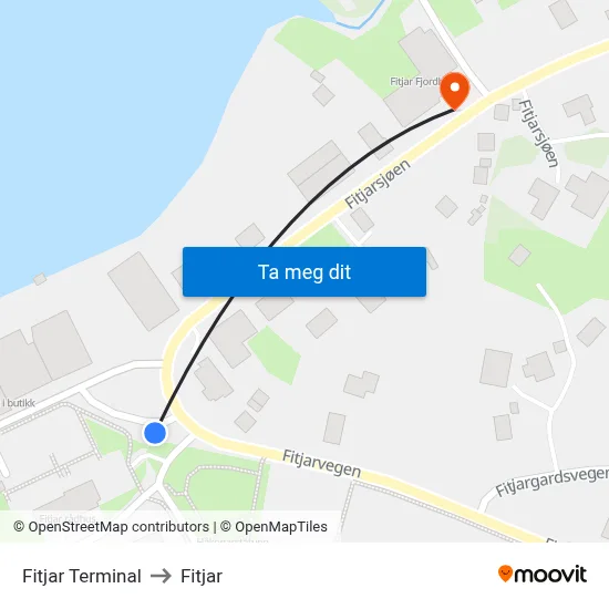 Fitjar Terminal to Fitjar map
