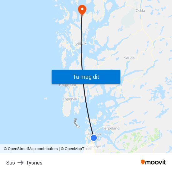 Sus to Tysnes map