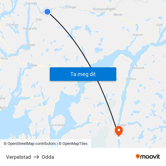 Verpelstad to Odda map