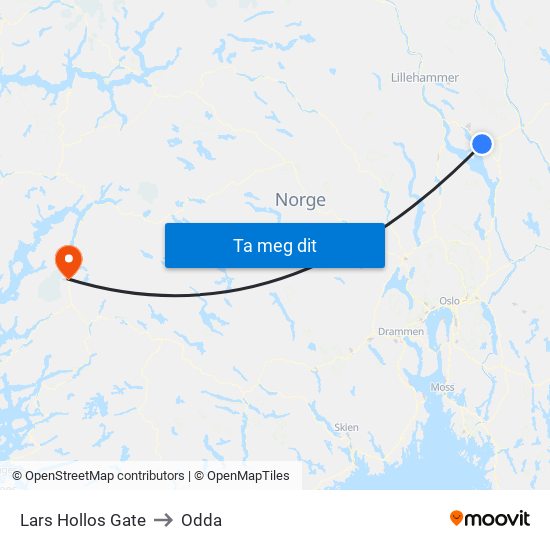 Lars Hollos Gate to Odda map