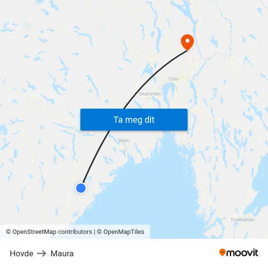 Hovde to Maura map