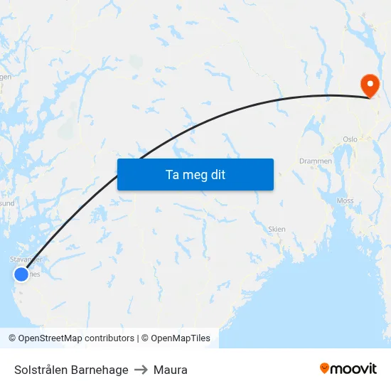 Solstrålen Barnehage to Maura map