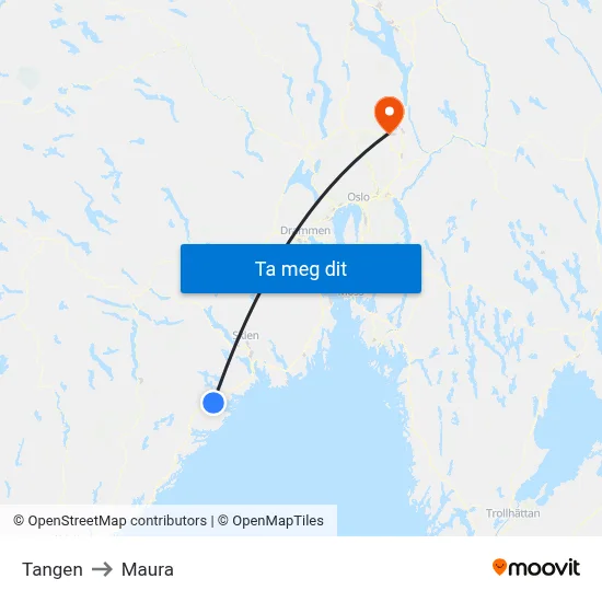 Tangen to Maura map
