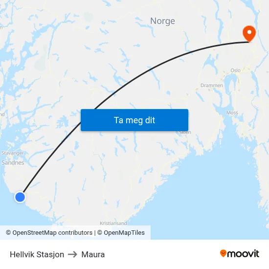 Hellvik Stasjon to Maura map