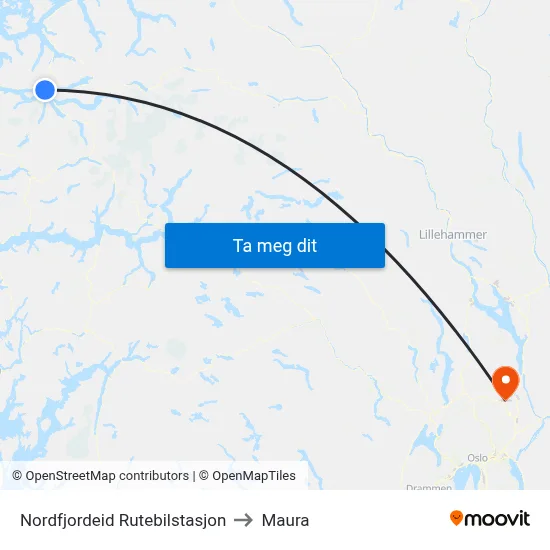 Nordfjordeid Rutebilstasjon to Maura map
