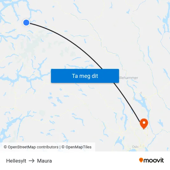 Hellesylt to Maura map