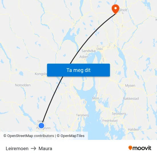 Leiremoen to Maura map