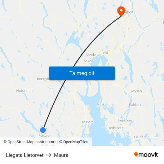 Liegata Lietorvet to Maura map