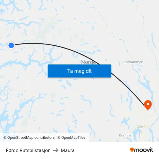 Førde Rutebilstasjon to Maura map