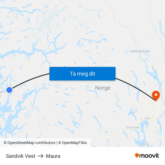 Sandvik Vest to Maura map