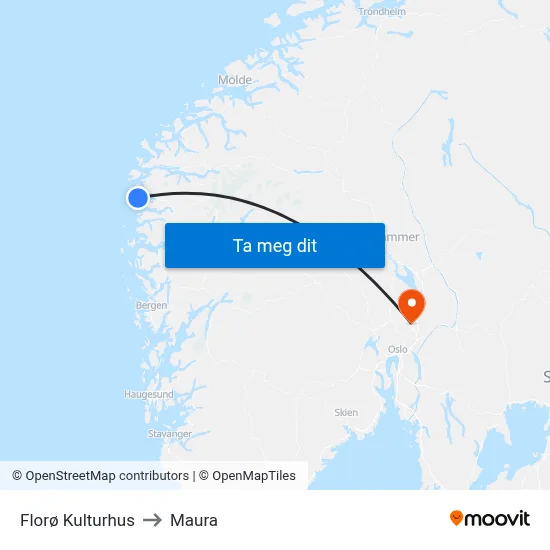 Florø Kulturhus to Maura map