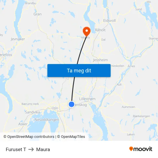 Furuset T to Maura map