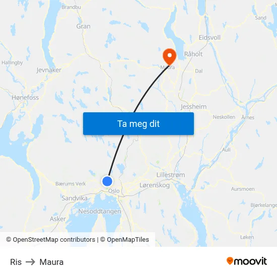Ris to Maura map