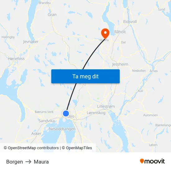 Borgen to Maura map