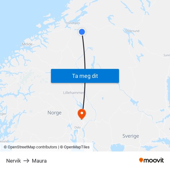 Nervik to Maura map