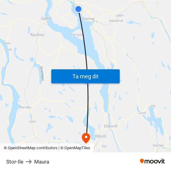 Stor-Ile to Maura map