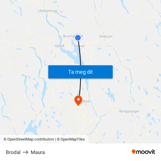 Brodal to Maura map