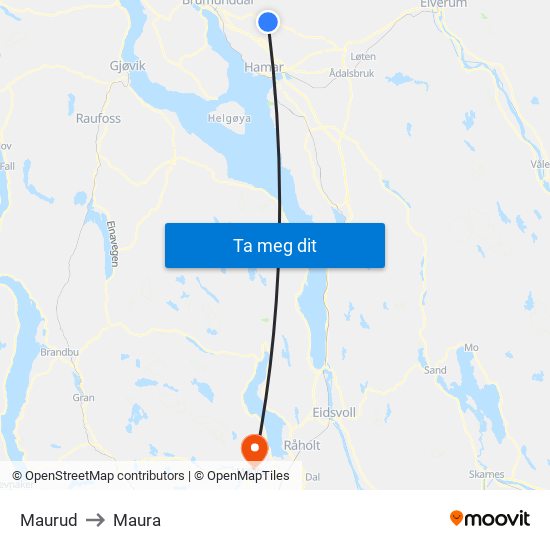 Maurud to Maura map