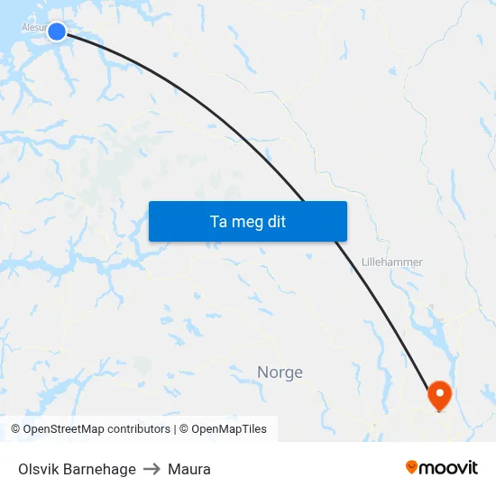 Olsvik Barnehage to Maura map