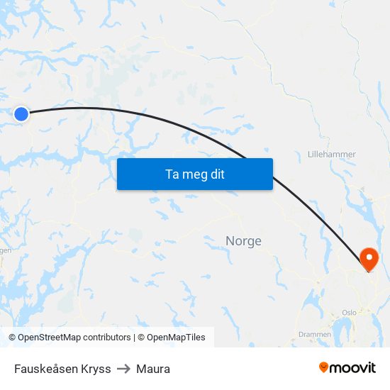 Fauskeåsen Kryss to Maura map