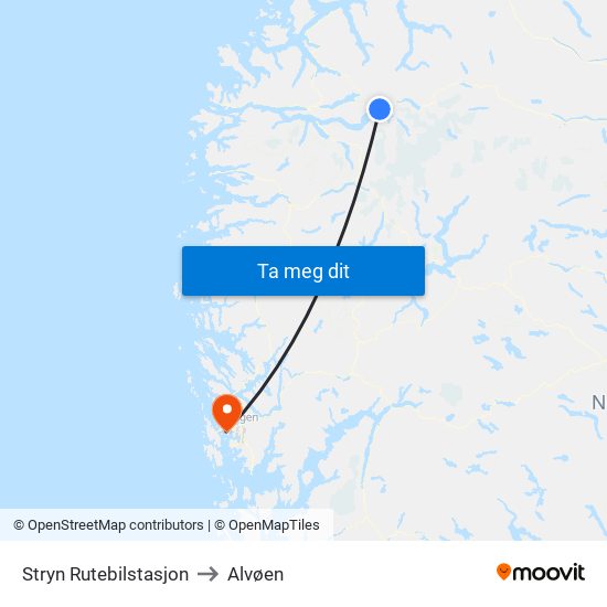Stryn Rutebilstasjon to Alvøen map