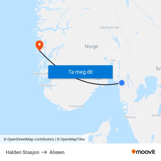 Halden Stasjon to Alvøen map