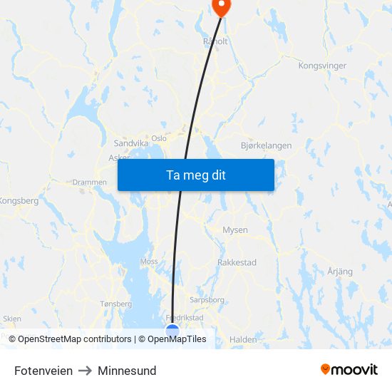 Fotenveien to Minnesund map