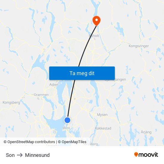 Son to Minnesund map