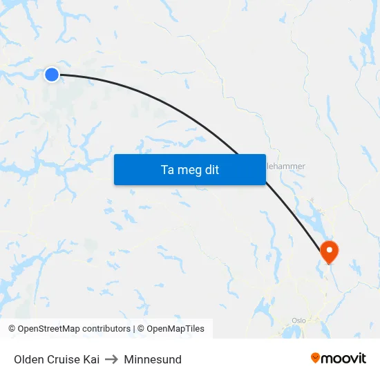 Olden Cruise Kai to Minnesund map