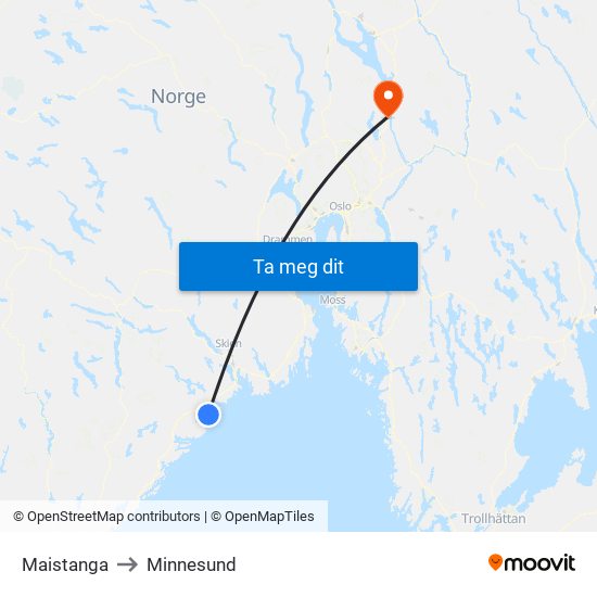 Maistanga to Minnesund map