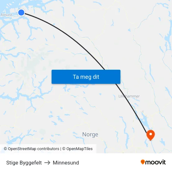 Stige Byggefelt to Minnesund map