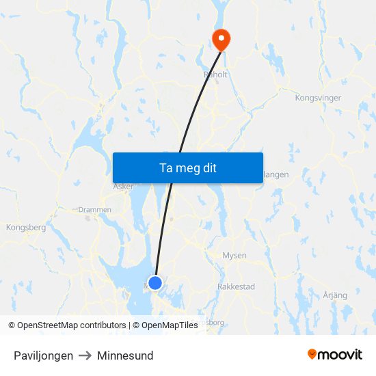 Paviljongen to Minnesund map