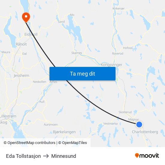 Eda Tollstasjon to Minnesund map