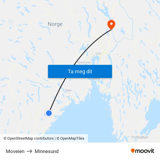 Moveien to Minnesund map
