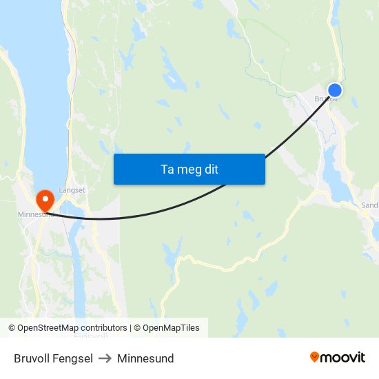 Bruvoll Fengsel to Minnesund map