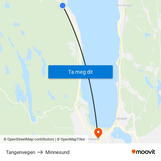 Tangenvegen to Minnesund map