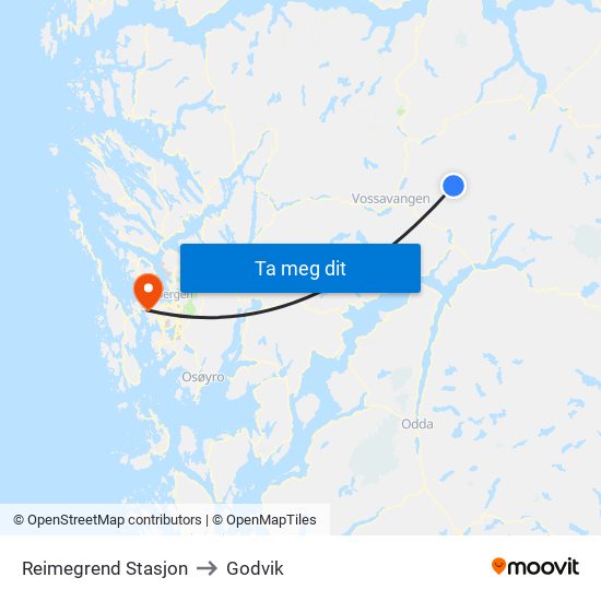 Reimegrend Stasjon to Godvik map
