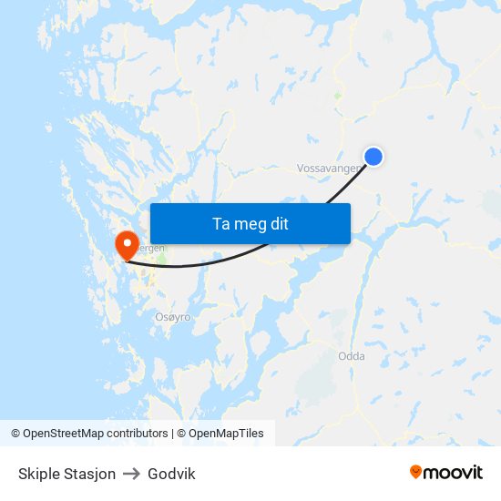 Skiple Stasjon to Godvik map