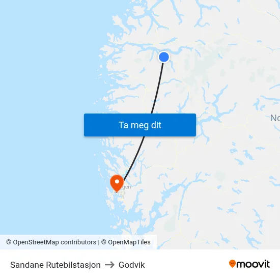 Sandane Rutebilstasjon to Godvik map