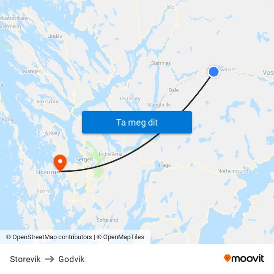Storevik to Godvik map