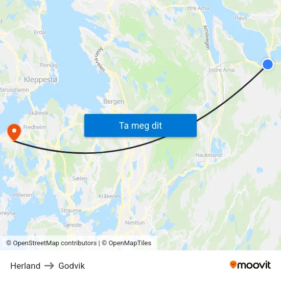 Herland to Godvik map
